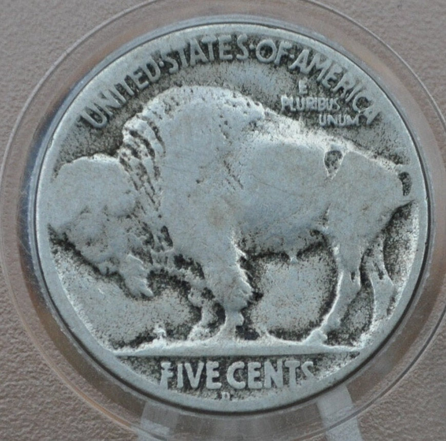 1919-D Buffalo Nickel - G (Good) Condition with prior corrosion - Denver Mint - 1919D Nickel 1919-D Indian Head Nickel 1919 D - Better Date
