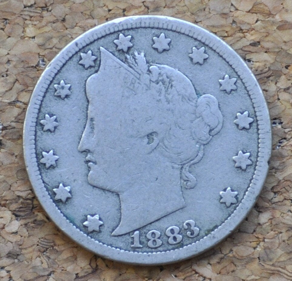 1883 V Nickel WITH Cents - Choose by Grade / Condition - 1883 V Nickel W/Cents - First Year, Rarer Variety 1883 Liberty Head Nickel