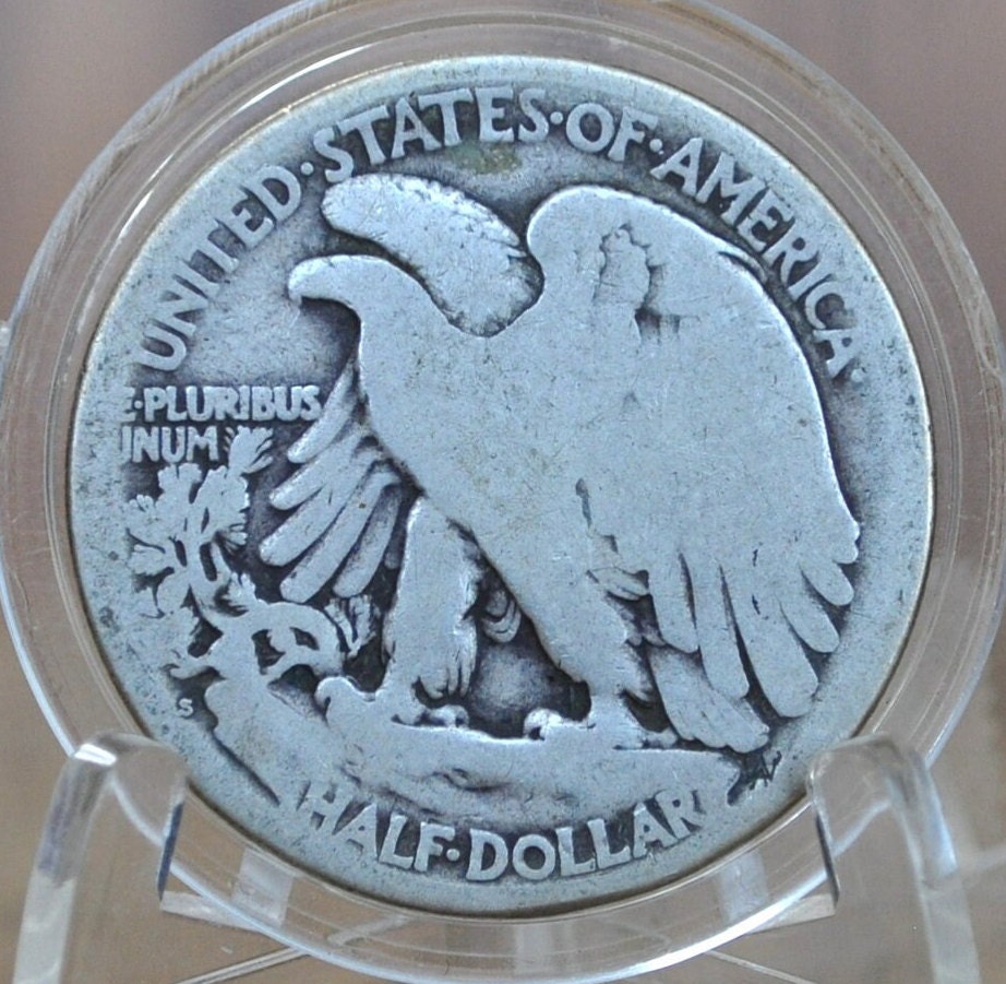 1921-S Walking Liberty Silver Half Dollar - G (Good) -Key Date- San Francisco Mint- 1921 S Wlh - Half Dollar 1921S Liberty Walking Half