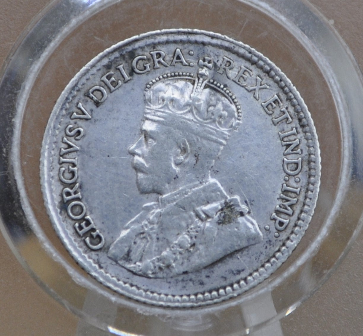 1920 Canadian Silver 5 Cent Coin - XF (Extremely Fine) Condition - King George - Canada 5 Cent 80% Silver 1920 Canada