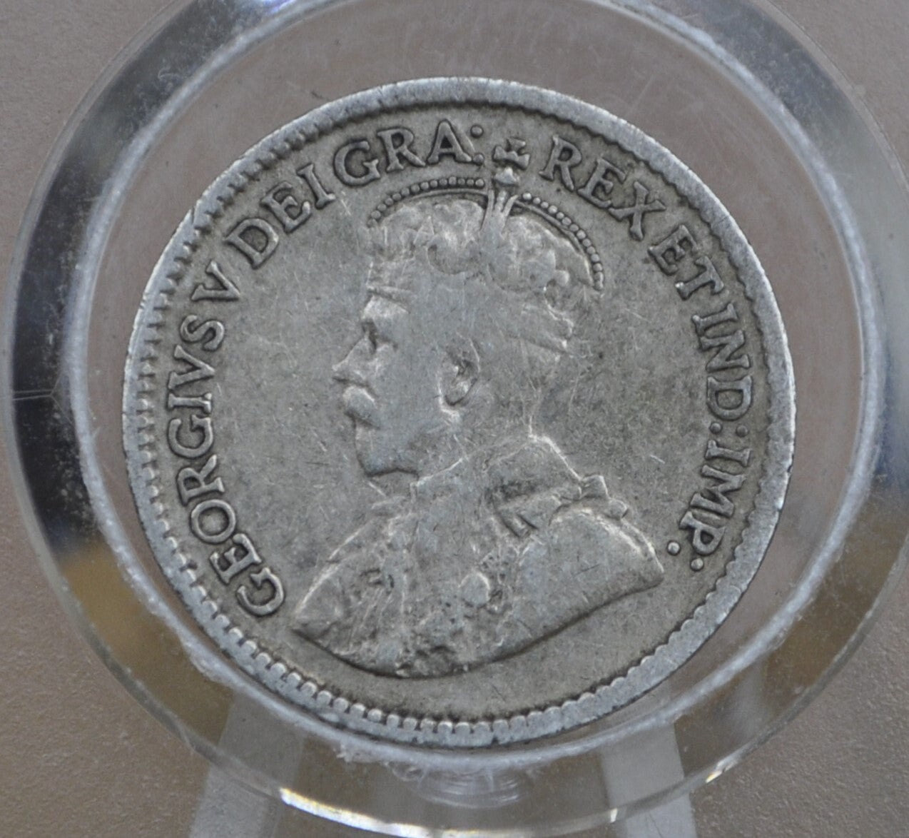 1918 Canadian Silver 5 Cent Coin - VF (Very Fine) Condition - King George - Canada 5 Cent Sterling Silver 1918 Canada