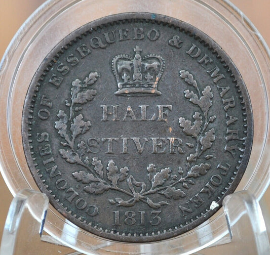 1813 German 1/2 Stiver - XF Grade / Condition - Half Stiver 1913 Germany