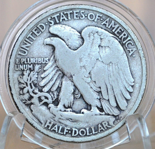 1917-D Walking Liberty Half Dollar - 1917 Obverse D & 1917 Reverse D - Choose by Grade and Type - Denver Mint - Obverse D 1917 WLH