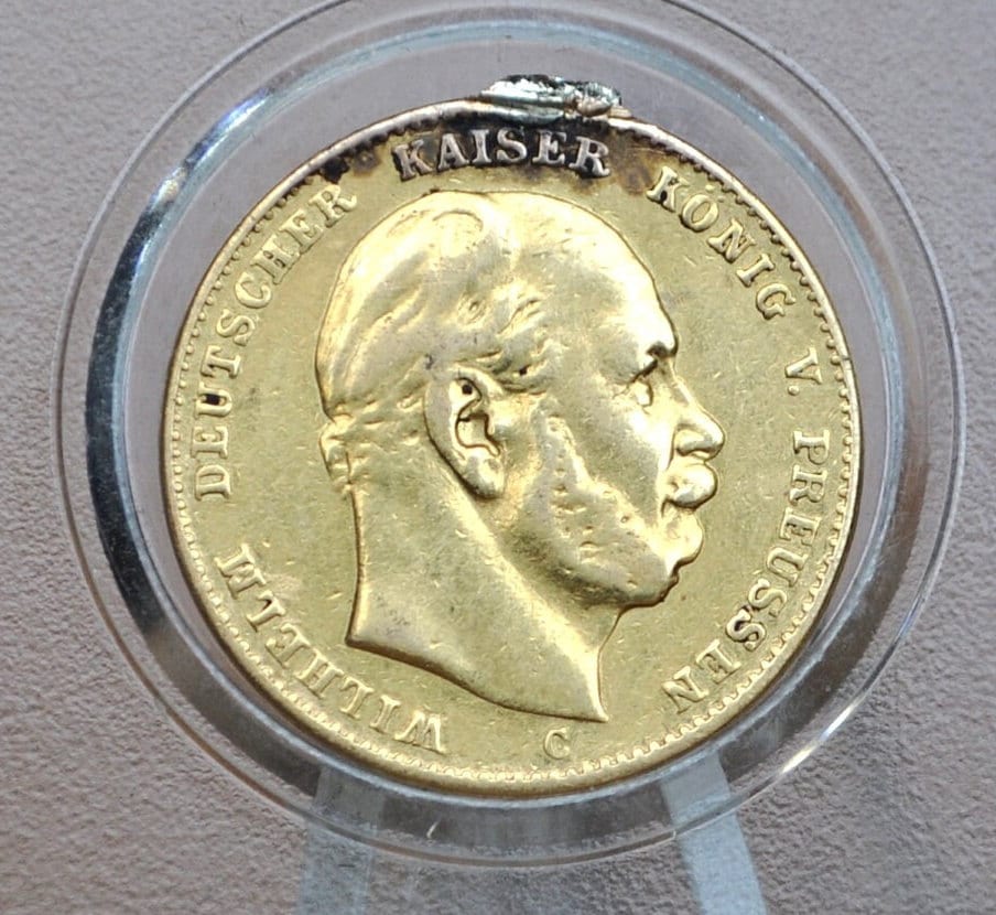 1879 C German States (Prussia) Gold 10 Mark - Previously used in Jewelry - 10 Mark Gold 1879C Germany - Cool Gold Coin