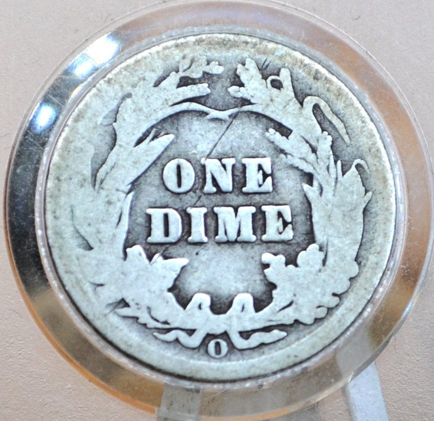 1907-O Barber Silver Dime - G (Good) Grade / Condition - New Orleans Mint - 1907 O Barber Dime 1907O Dime Silver