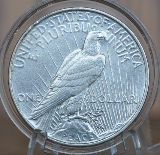 1927-D Peace Silver Dollar - VF (Very Fine) Detail, Some Rim Denting - Denver Mint - 1927 D Silver Dollar 1927D Peace Dollar Key Date