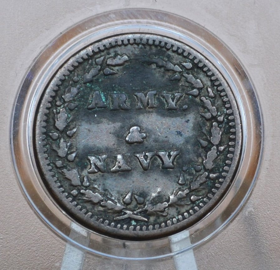 1863 Civil War Token - Army and Navy - Damaged, Lower Cost CWT - Civil War Tokens 1863