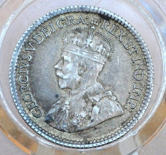 1917 Canadian Silver 5 Cent Coin - Very-Extremely Fine - Canada 5 Cent Sterling Silver 1917 Canada