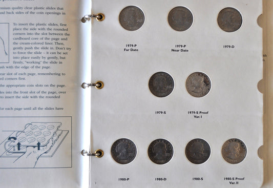 Complete Set of Susan B Anthony Dollars 1979-1981-S - All Types, In Album - Beautiful Coins, Including 1981-S Proof Variety II