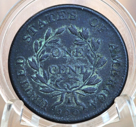 1802 Draped Bust Large Cent, With Stems - XF Details, Prior Corrosion - US Large Cent 1802 One Cent US Affordable with great detail