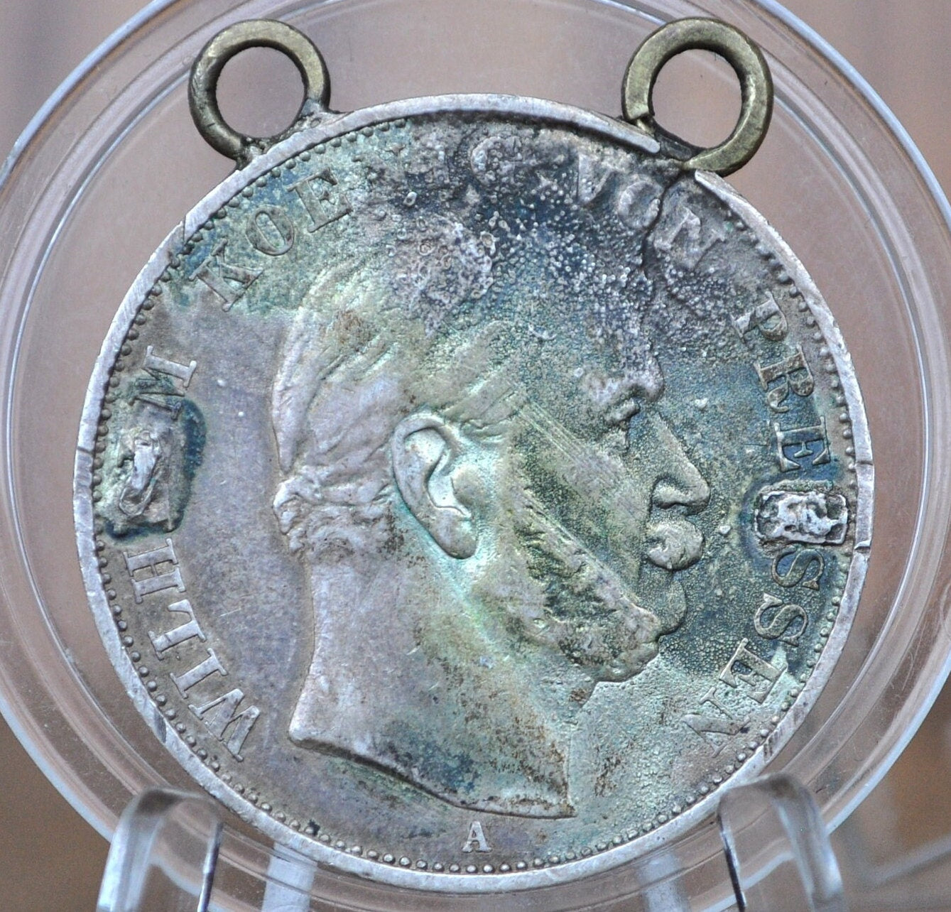 Super Cool 1871 Prussian Silver Thaler - Modified For Pendent - German States Silver Thaler 1871, German Coin Pendent, Victory Thaler