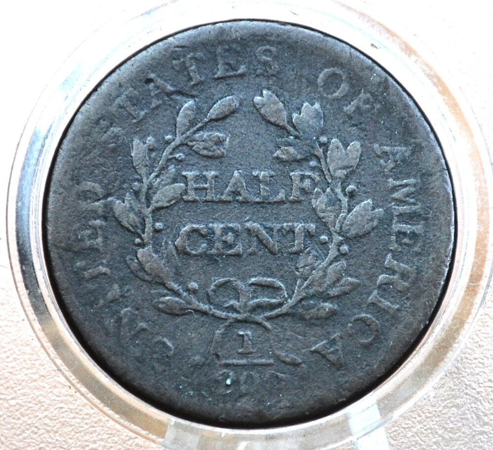 1806 Half Cent Small 6 Stemless - Very Good (VG10) - 1806 Draped Bust Half Cent Small Six No Stems - Great Collection Addition