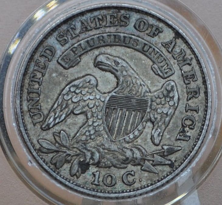 1829 Capped Bust Dime - AU50 (About Uncirculated), Lustrous, Toned - 1829 US Dime - Early American Coin - 1829 Dime, High Grade