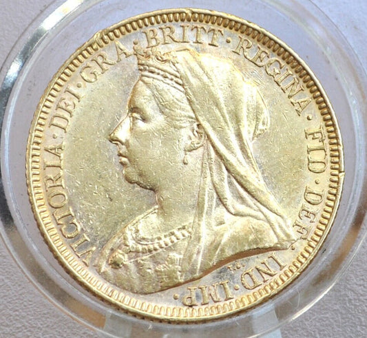 1893-M Great Britain Gold Sovereign Melbourne Mint - AU Grade / Condition, Beautiful Coin, Lustrous - UK Gold Sovereign 1893 Australia