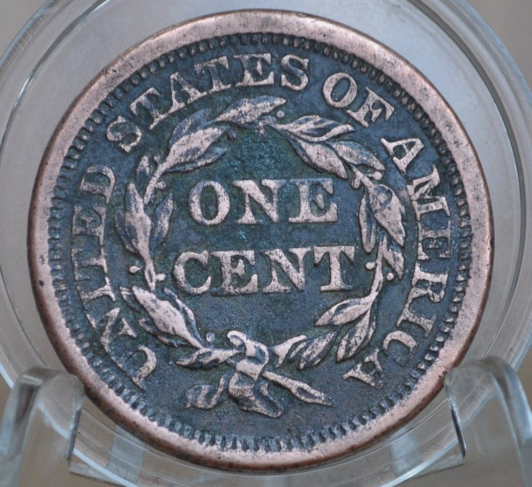 1855 Braided Hair Large Cent - Choose by Grade / Condition - 1855 Coronet Cent - 1855 US Large Cent - Braided Hair Upright 5