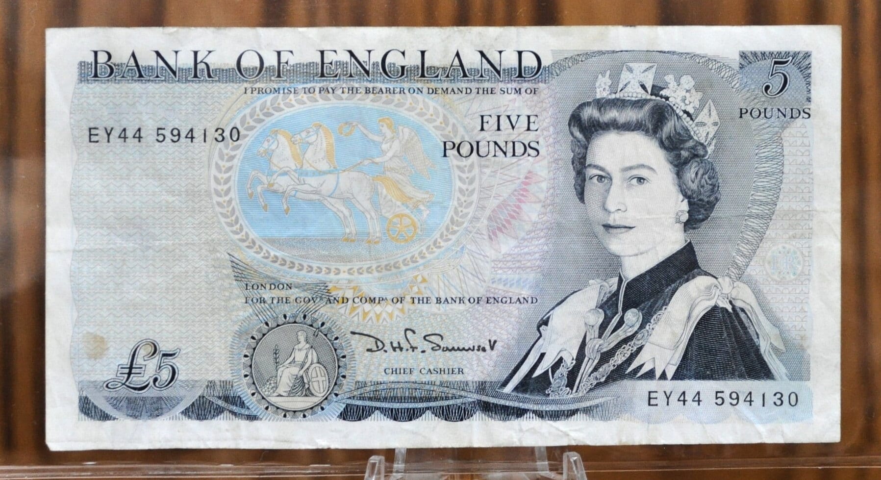 1980s Bank of England 5 Pound Banknote - XF - 1980-1987 5 Pound Somerset Note -Duke of Wellington- Great Britain Obsolete Currency Pick 378c