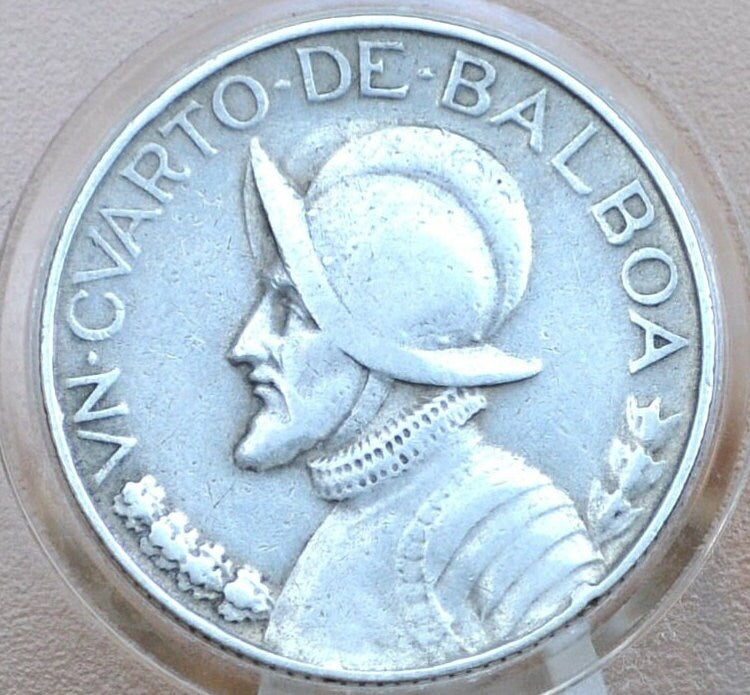 Rarer 1933 Panama 1/4 Balboa - Great Condition, XF - Silver Quarter Balboa Coin 1933 Panama, Only 120,000 Made, High Grade