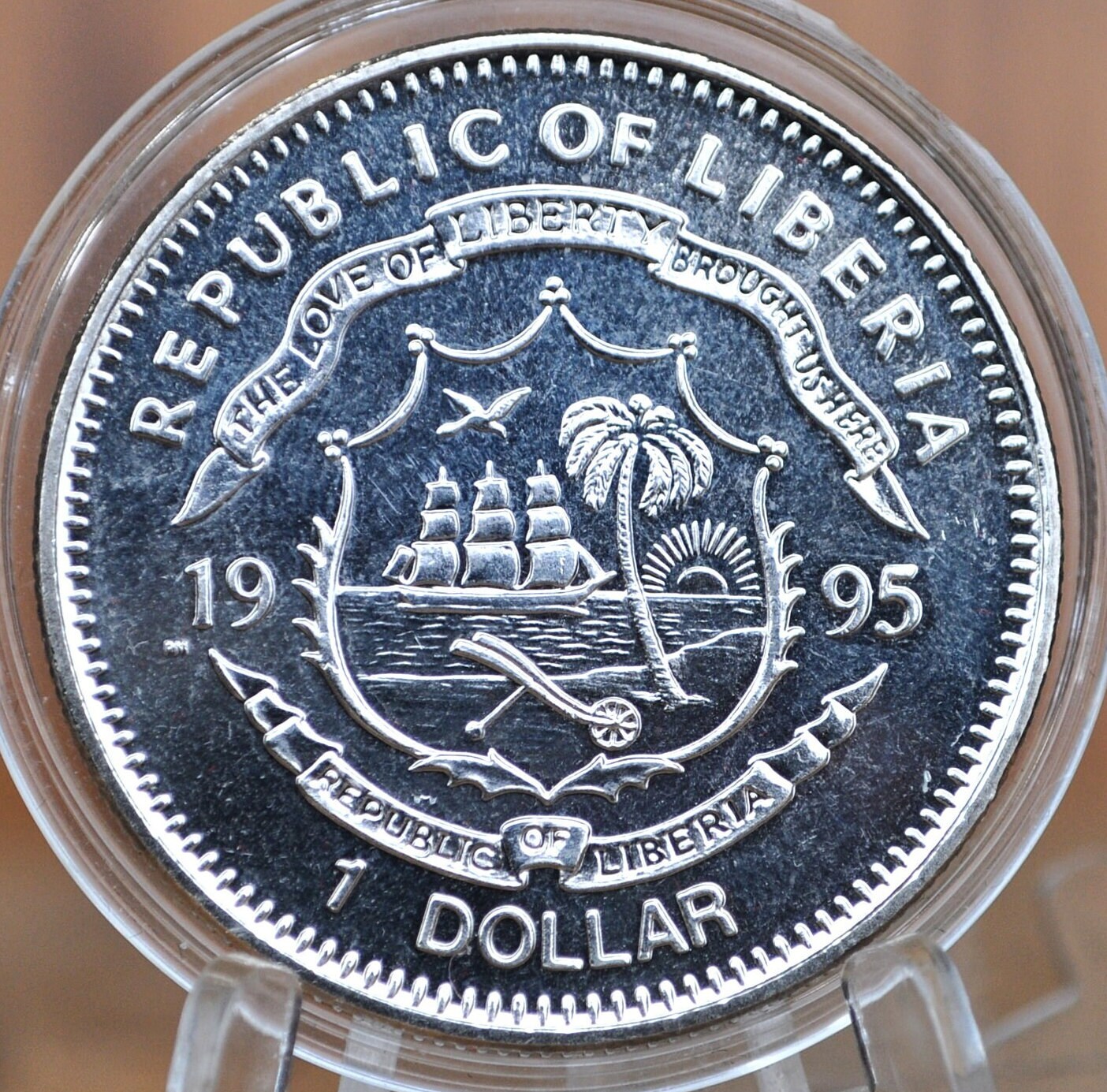 Captain James T Kirk and Jean-Luc Picard Dollar - 1995 Republic of Liberia 1 Dollar - Cool Star Trek Coin from Liberia Commemorative