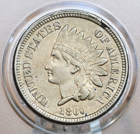 1860 Indian Head Penny - Choose by Grade - Round Bust 1860 - Second year made - Indian Head Cent 1860 - Early Date