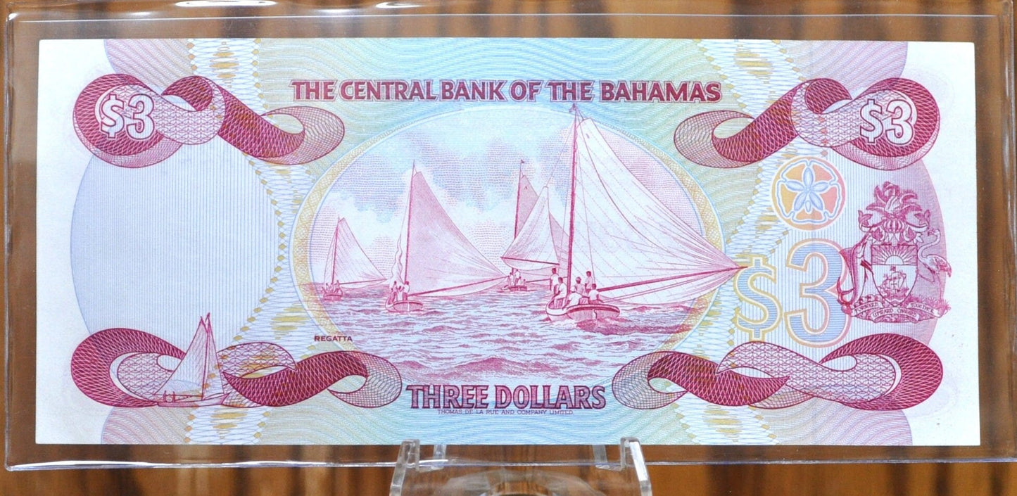 Bahamas Banknotes - Various Denominations and Years - 1/2 Dollar / 50 Cent Note Bahamas, 3 Dollar Bill Bahamas