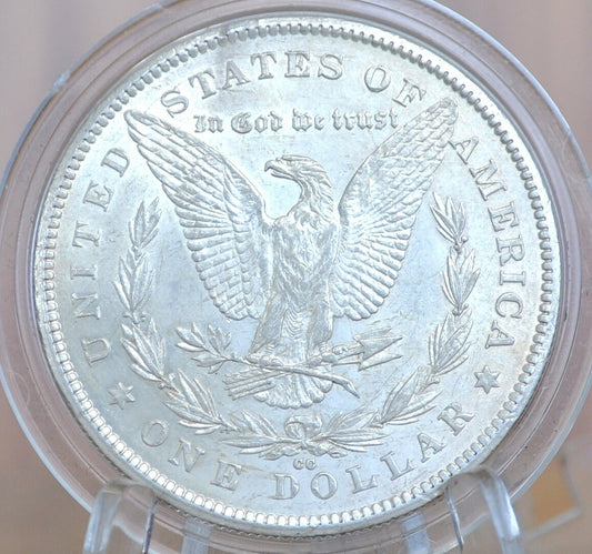 1878 CC Morgan Silver Dollar - AU55+ (Choice AU) Grade - Carson City Mint, 1878-CC Morgan Dollar 1878CC Key Date, Authentic, Beautiful Color