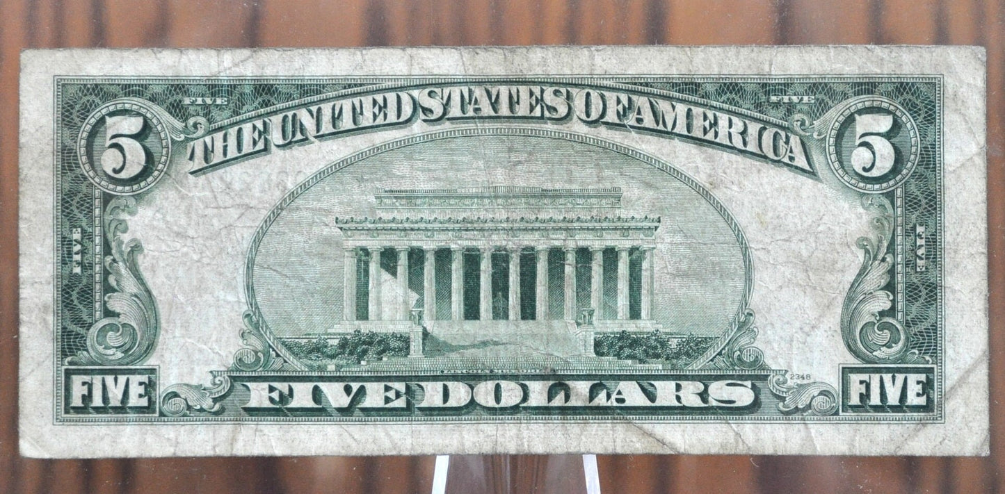 1953 5 Dollar Star Note Silver Certificate - Star Note - 1953 Blue Seal 5 Dollar Bill Five Dollar Silver Certificate 1953 Star Note