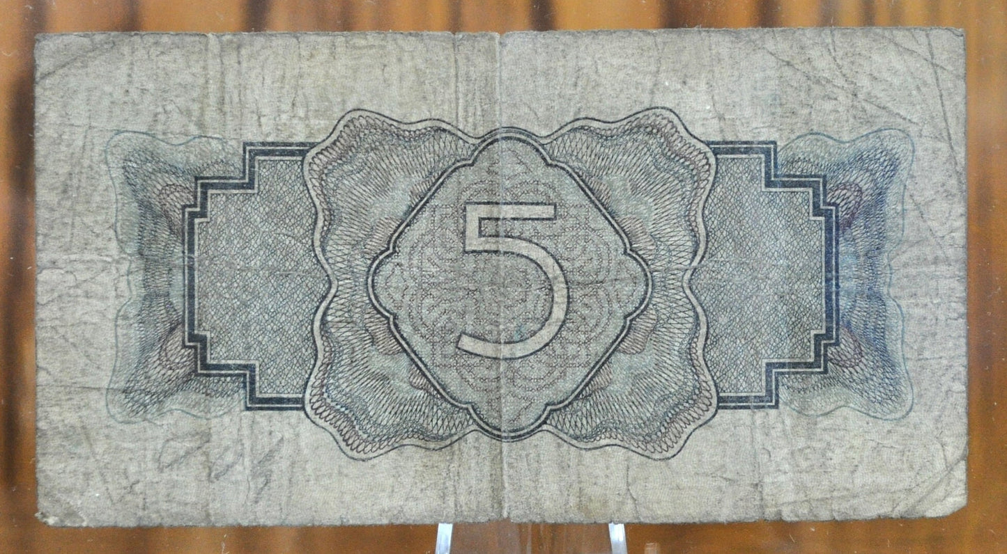 1934 Russian 5 Ruble Banknote - F/VF Condition - USSR 5 Ruble Note - Soviet Russia 1934 Five Rubles, 5 Gold Rubles No Signature