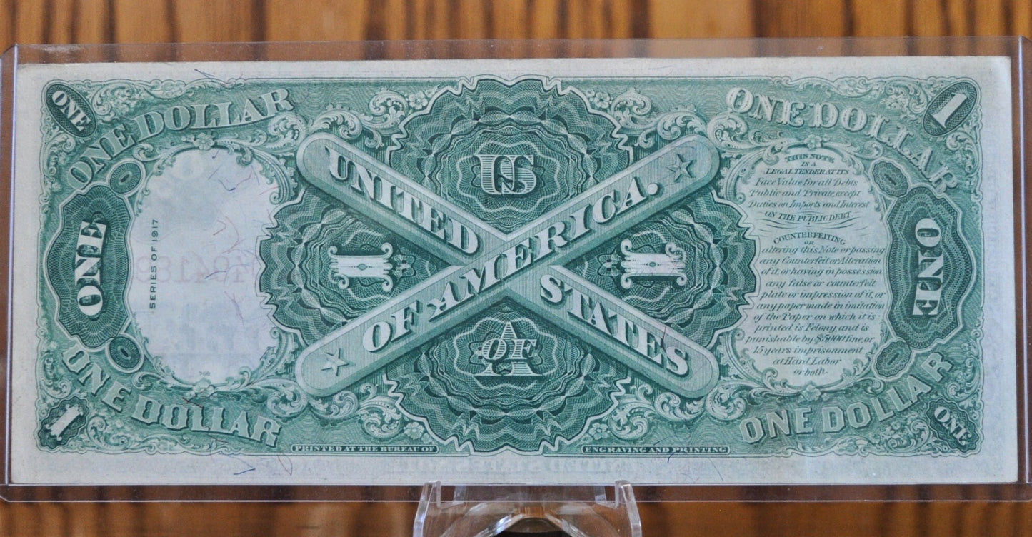1917 1 Dollar Bill Legal Tender Fr.36 - AU (About Uncirculated) Grade / Condition - 1917 Horse Blanket Note 1 Dollar US Note 1917 Fr#36