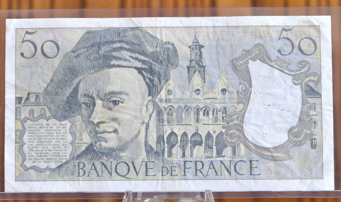 1991 France 50 Franc Banknote - Maurice Quentin de la Tour - Pick Number 152e (P#152e) - French Fifty Francs Banknote 1991