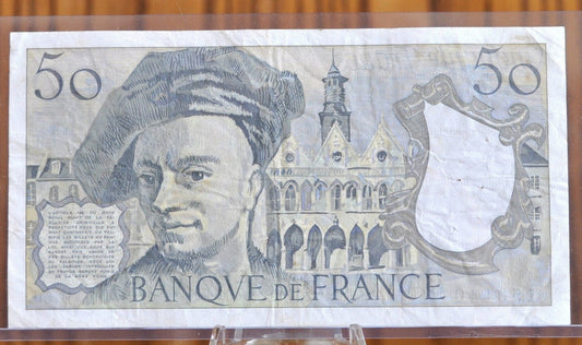 1991 France 50 Franc Banknote - Maurice Quentin de la Tour - Pick Number 152e (P#152e) - French Fifty Francs Banknote 1991