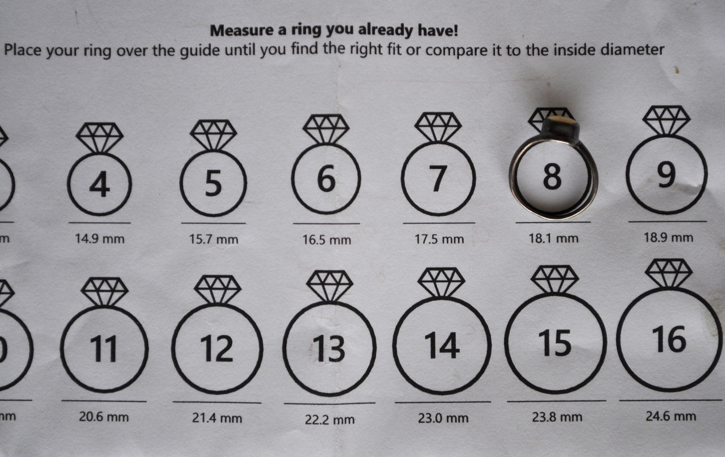 Antique Pearl Sterling Silver Ring - Simple Silver Band - Size 8 Ring Size 8 (18.1 MM Band) - Simple Design - Antique Silver Ring