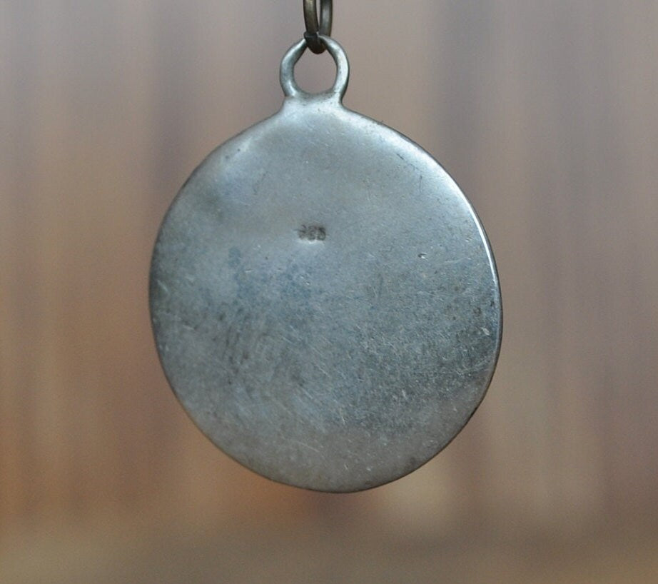 Antique Sterling Silver Tetragrammaton Pendent - Vintage Pentagram Medallion - Pentagram Jewelry; Genuine Antique