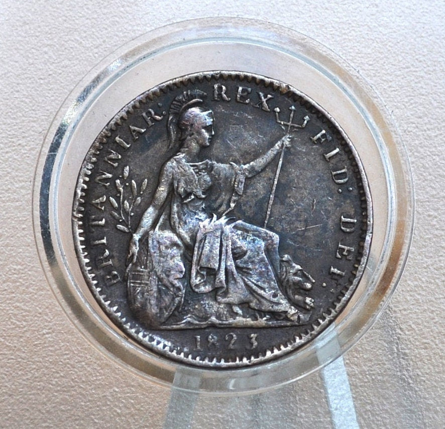1823 Farthing Great Britain - XF - UK Farthing 1823 - King George III - British Farthing 1923, Solid Detail, Great Coin