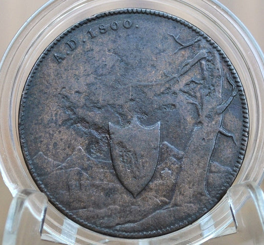 Rare 1800 Irish Halfpenny Token - High Grade - R.W. Enniscorthy Condor Token 1800 AD - Wexford, Enniscorthy Halfpenny 1800