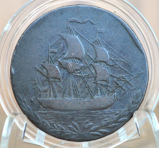 1794 Hampshire-Portsea Halfpenny Token - Higher Grade - Condor Token 1794, No "Payable" variety, 1794 Portsea 1/2 Penny