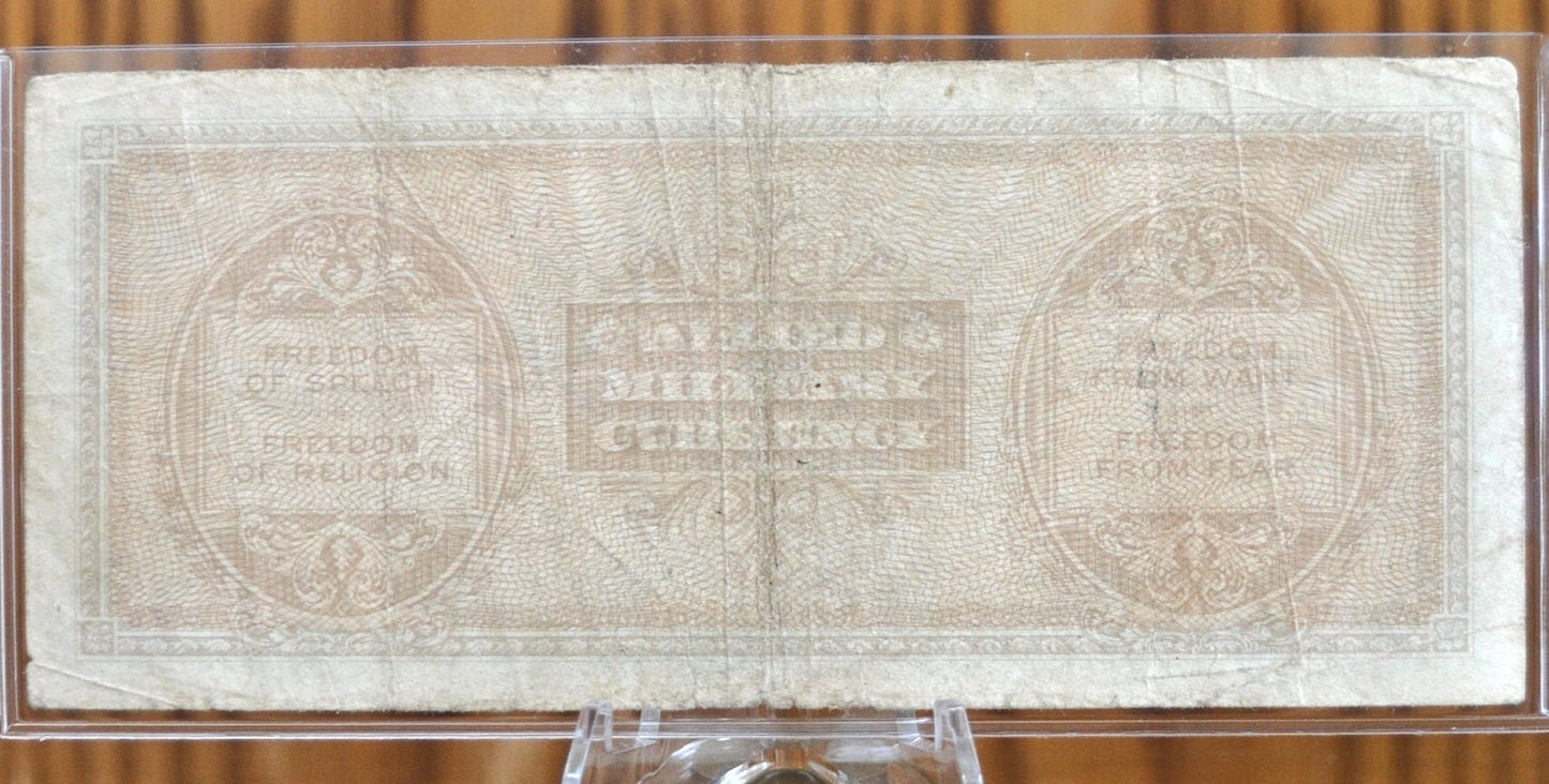 1943 50 Lire Italian Banknote - Cool Old Banknote from WWII - Italy Banknote Fifty Lire Banknote 1943 Allied Military WWII Issue