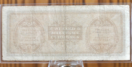 1943 50 Lire Italian Banknote - Cool Old Banknote from WWII - Italy Banknote Fifty Lire Banknote 1943 Allied Military WWII Issue