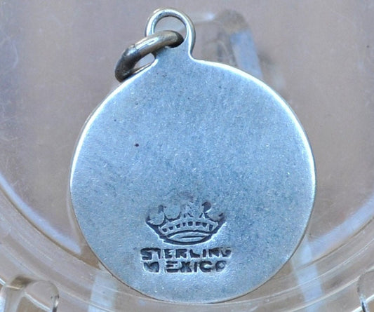 Vintage Sterling Silver Mayan Calendar Charm! Silver Bracelet Charm, Could also be used as a pendant - Super Cool Design