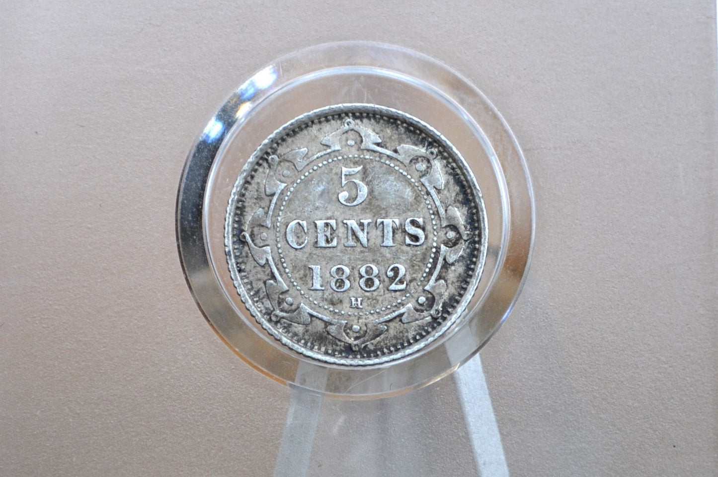 1882 Newfoundland 5 Cent, Sterling, Rare, Only 60,000 minted, XF (Extremely Fine) Grade/Condition, Queen Victoria, 5 Cents Newfoundland 1882