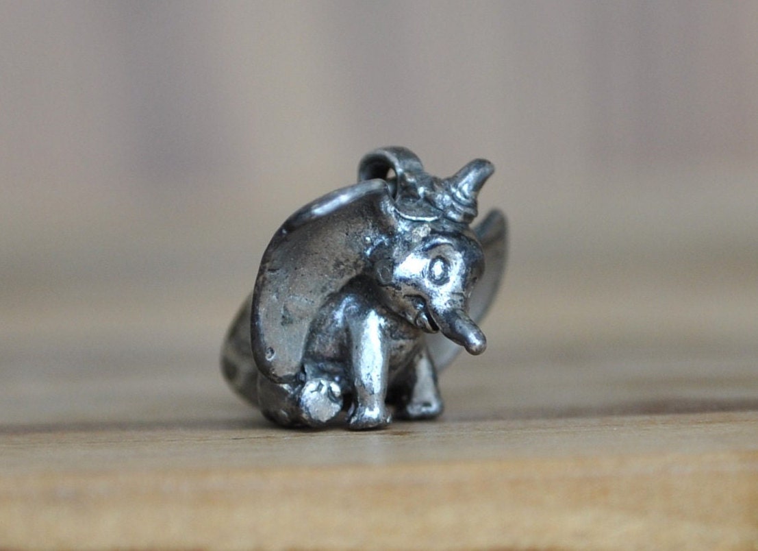 Vintage Disney Dumbo Charm! Sterling Silver, Stamped "Walt Disney Prods" & "Sterling" - Collectible Vintage Disney Charm, Disney Jewelry