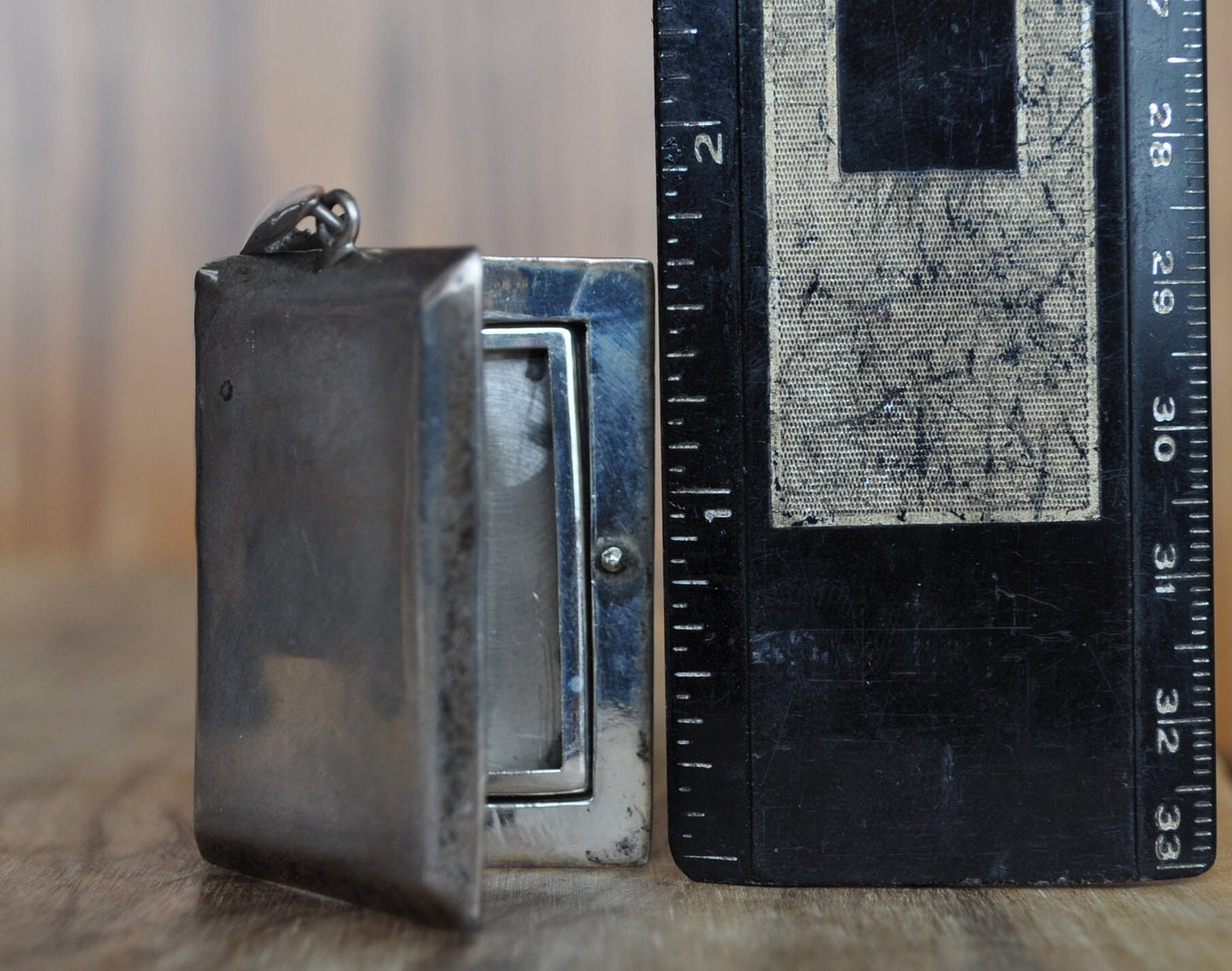 Antique Sterling Locket for Photographs - Simple Design, Clasp Closes Well - Antique Locket Pendent Silver