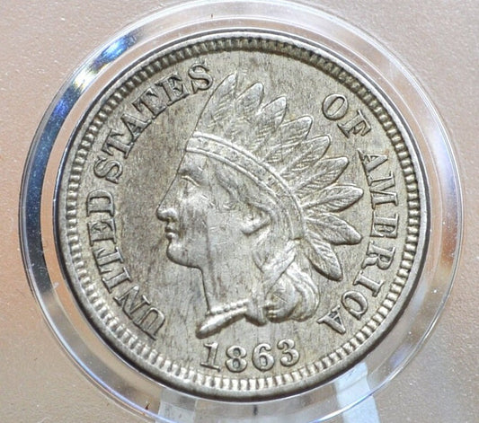 1863 Indian Head Penny - Choose by Grade / Condition - Early Date - Civil War Era Cent - 1863 Indian Cent 1863