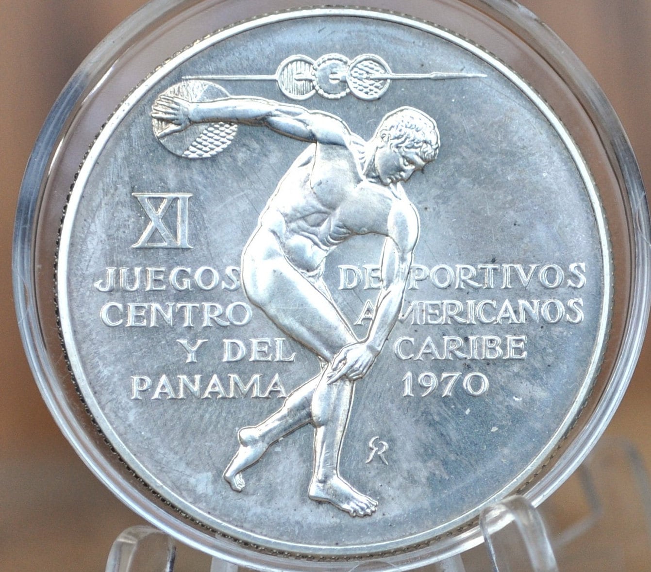 1970 Panama Silver 5 Balboas - Uncirculated, Sterling Silver, 1.2oz. High Grade, 5 Balboa 1970 Panama