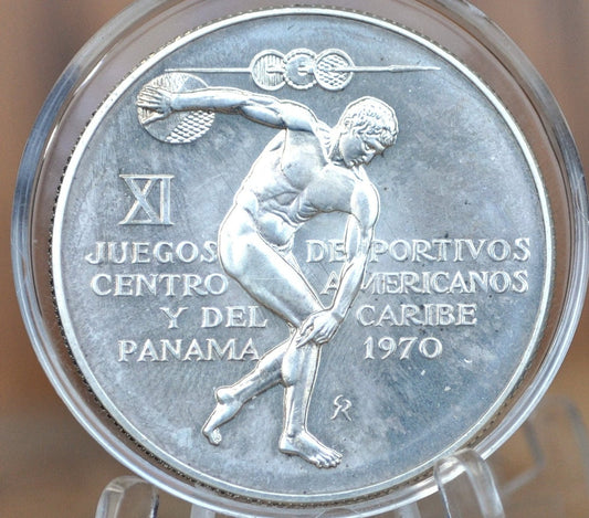 1970 Panama Silver 5 Balboas - Uncirculated, Sterling Silver, 1.2oz. High Grade, 5 Balboa 1970 Panama