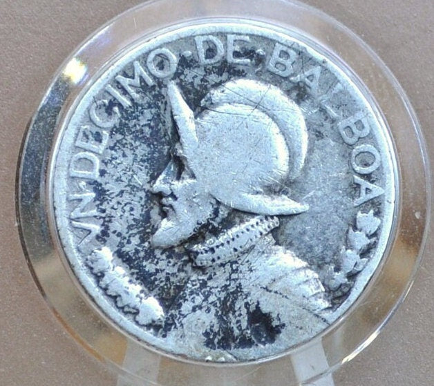 Rarer 1931 Panama 1/10 Balboa - Great Condition - Silver Tenth Balboa Coin 1931 Panama, Only 200,000 Made