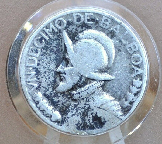 Rarer 1931 Panama 1/10 Balboa - Great Condition - Silver Tenth Balboa Coin 1931 Panama, Only 200,000 Made