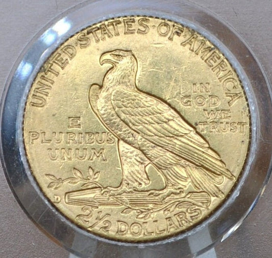 1914-D 2.5 Dollar Gold Coin - MS62, Uncirculated - 1914D Quarter Eagle Gold 1914D Indian Head Gold, Affordable Price, Historic Coin