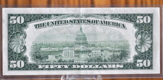 1950-A 50 Dollar Star Note Fr#2108-A* - About Uncirculated - Boston 1950 A Fifty Dollar Federal Reserve Note Fr Number 2108A*, Rare Note