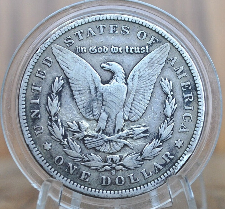 1896-S Morgan Silver Dollar - VF Detail, some scratches -Great Date and Mint - San Francisco Mint 1896 Morgan Dollar 1896S Morgan, Authentic