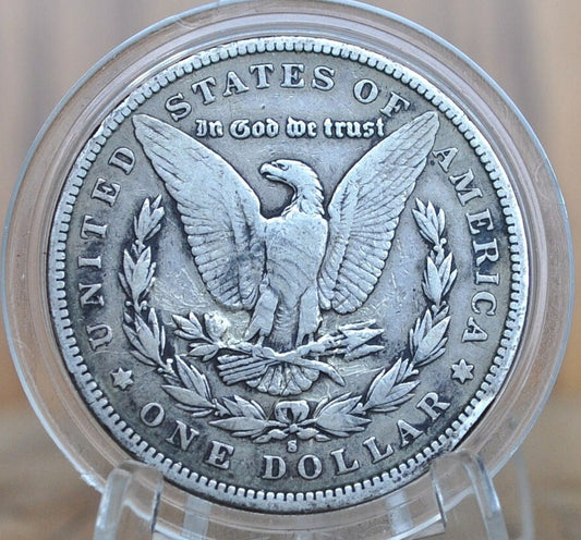 1896-S Morgan Silver Dollar - VF Detail, some scratches -Great Date and Mint - San Francisco Mint 1896 Morgan Dollar 1896S Morgan, Authentic